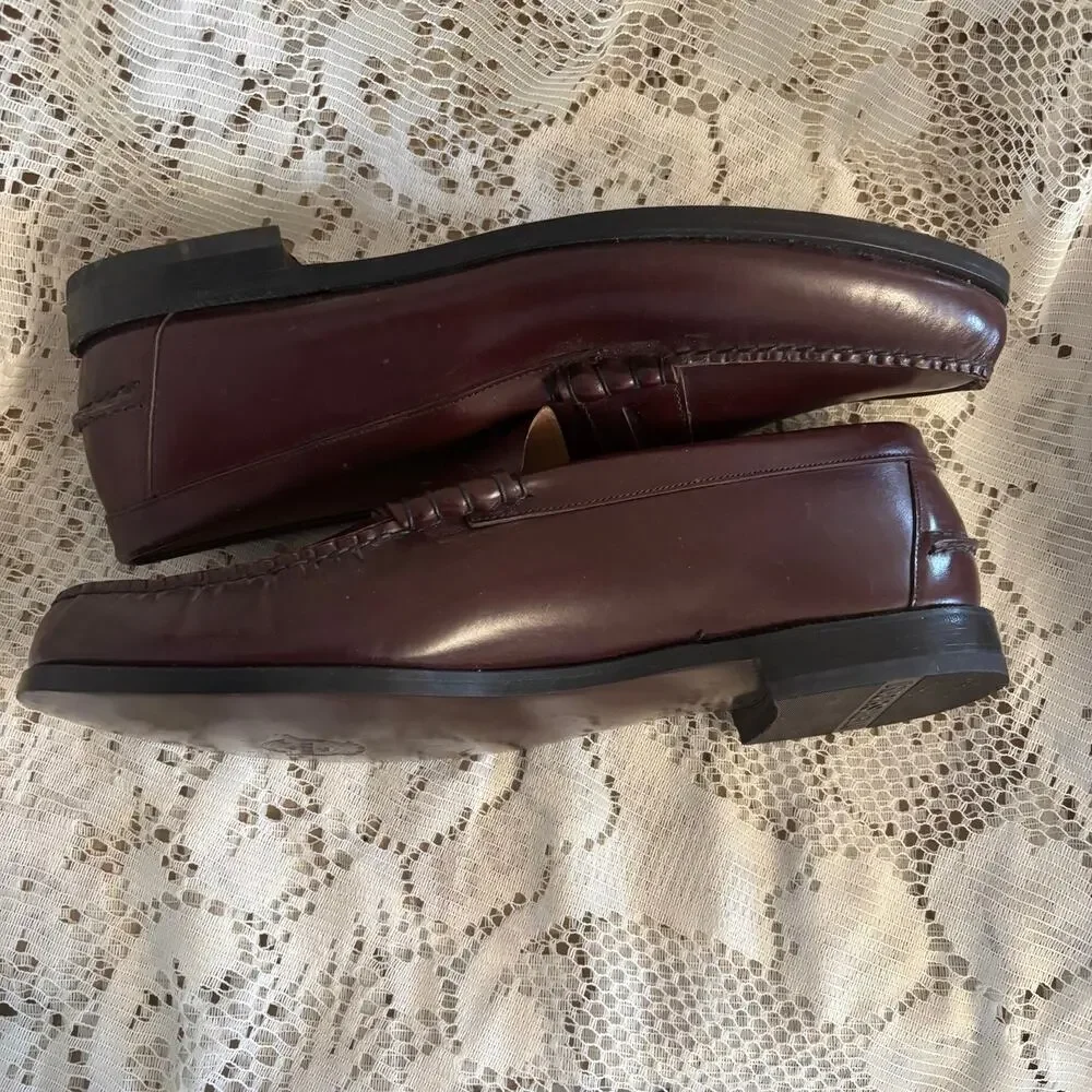 Florsheim Men's US 13 D Dark Burgundy Leather Penny Loafers Shoes